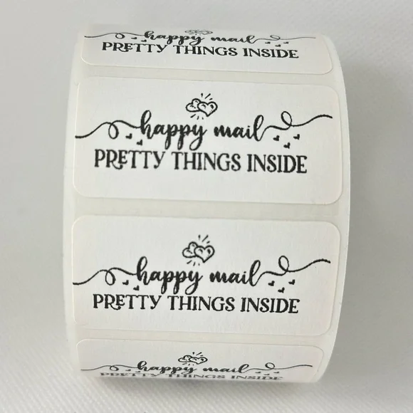 Happy mail sticker | pretty things inside sticker | shipping supplies 2in - Picture 6 of 6